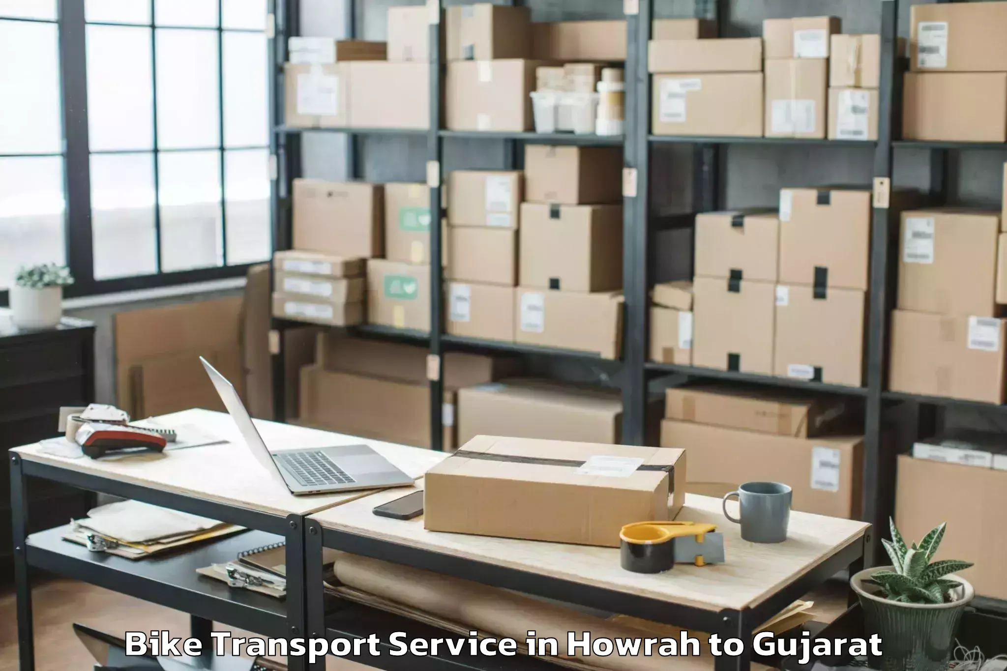 Easy Howrah to Gujarat Ayurved University Jam Bike Transport Booking